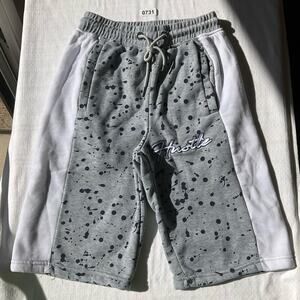 Prime Threads Men’s Casual Shorts with Elastic Waist Band, size S, Gray & White